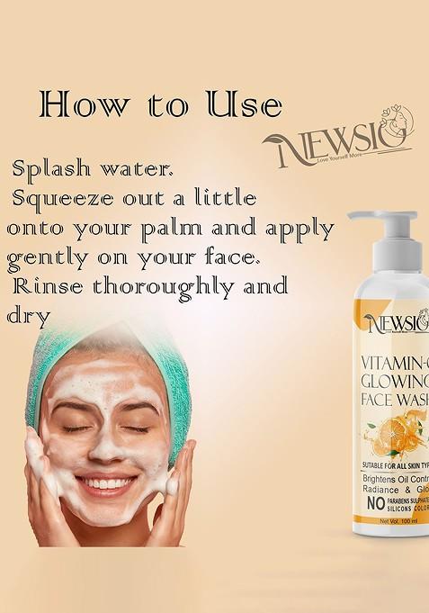 Newsio Set Of 3 Vitamin C Glowing Face Wash 100 Ml Each