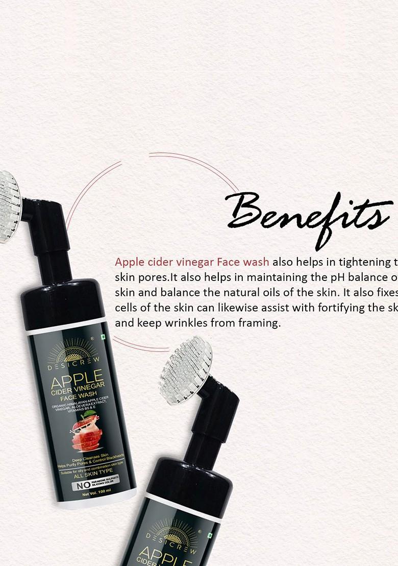 Desi Crew Set Of 2 Apple Cider Vinegar Face Wash 100 Ml Each