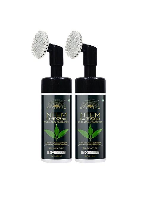 Desi Crew Set Of 2 Neem Face Wash For Pimples 100 Ml Each