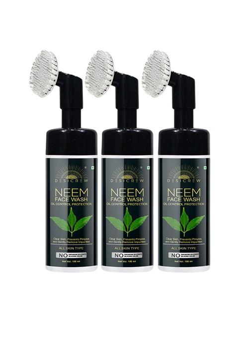 Desi Crew Set Of 3 Neem Face Wash For Oil Control Protection 100 Ml Each