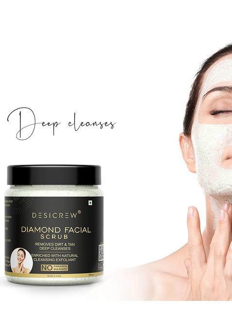 Desi Crew Set Of 4 Diamond Facial Scrub For Glowing Skin 100G Each