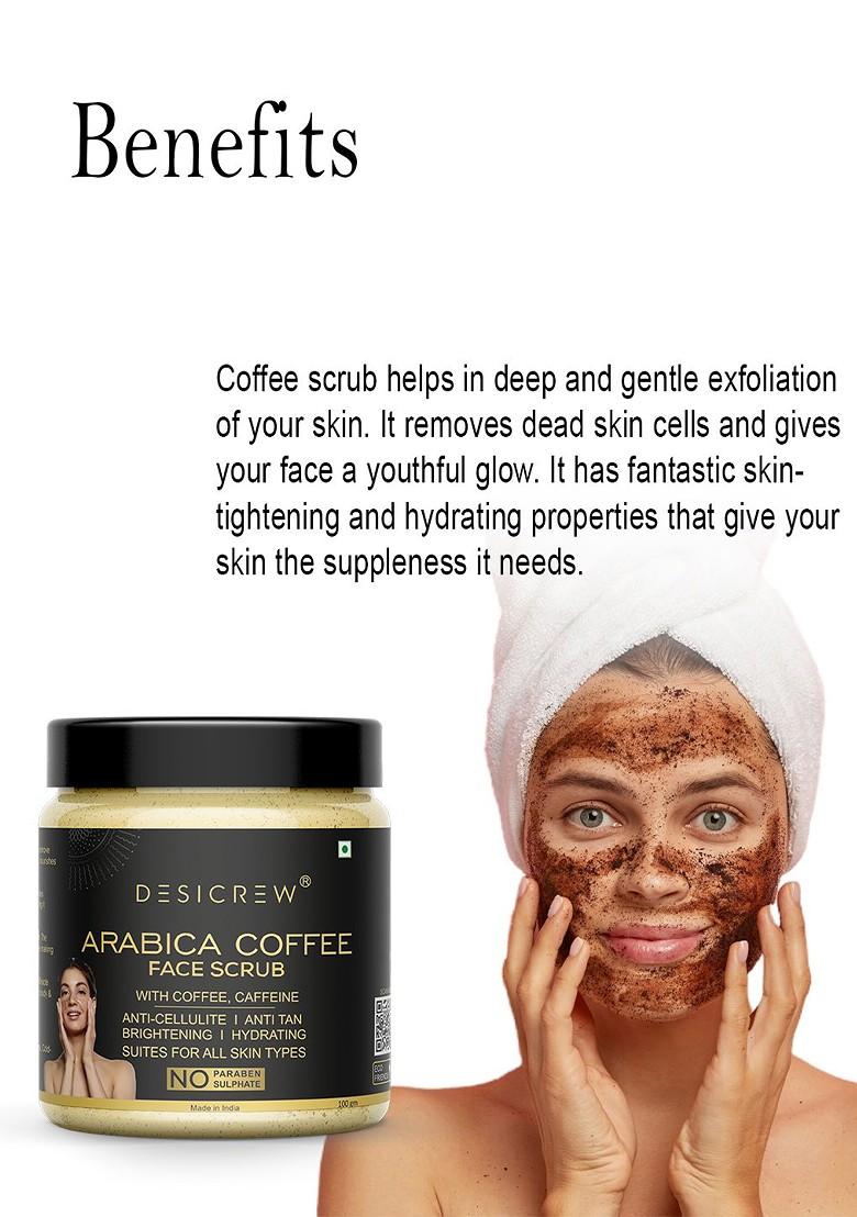 Desi Crew Set Of 3 Arabian Coffee Face Scrub 100G Each