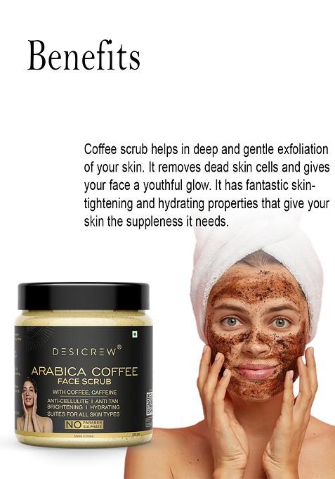 Desi Crew Set Of 3 Arabian Coffee Face Scrub 100G Each