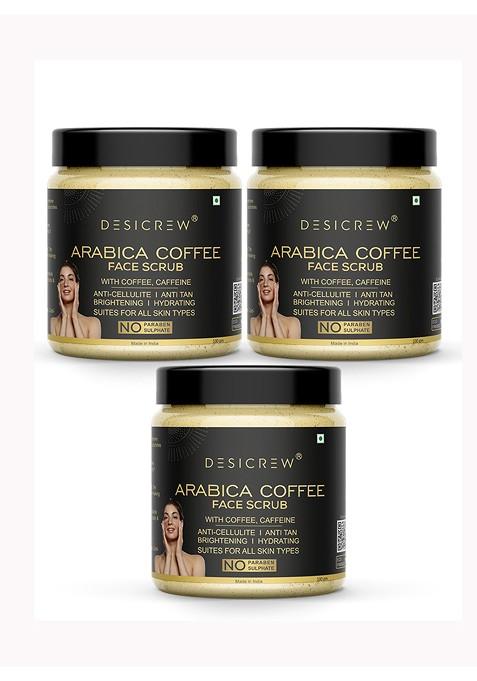Desi Crew Set Of 3 Arabian Coffee Face Scrub 100G Each