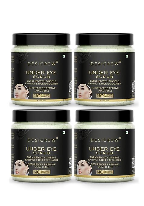 Desi Crew Set Of 4 Under Eye Scrub With Ginseng Extract 100 G Each