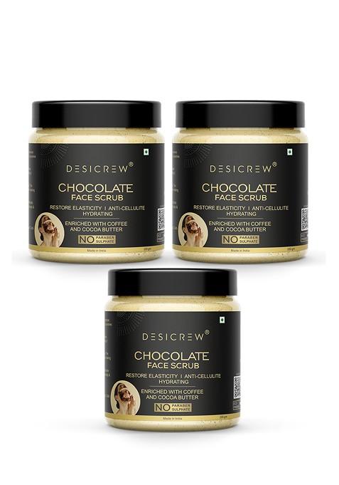 Desi Crew Set Of 3 Chocolate Face Scrub 100G Each