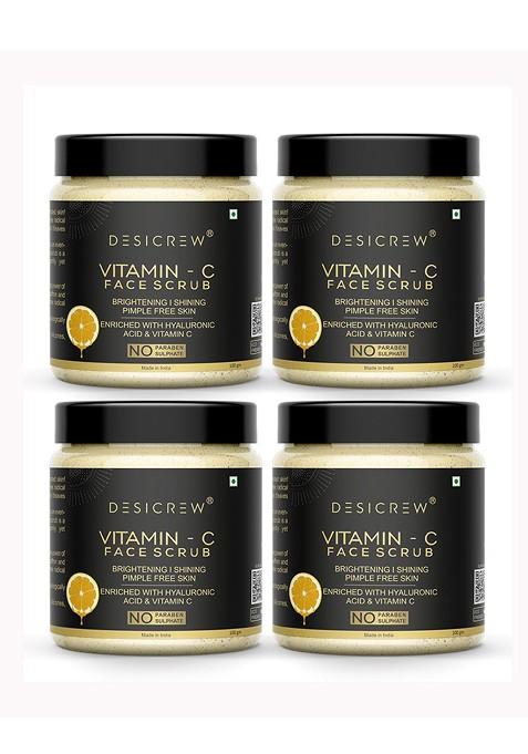 Desi Crew Set Of 4 Vitamin C Face Scrub 100G Each