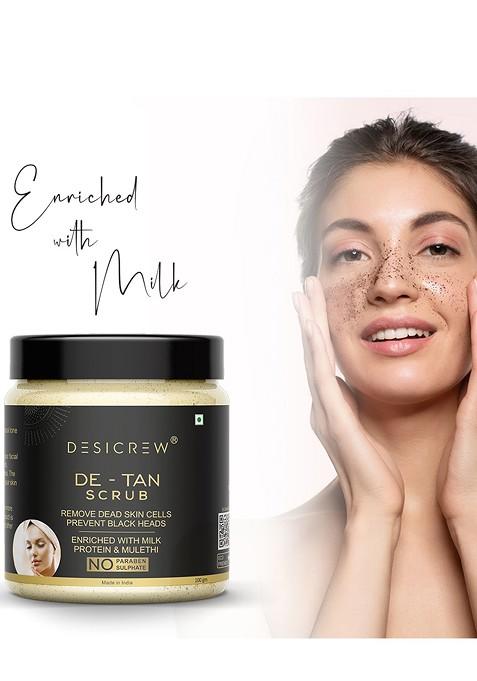 Desi Crew Set Of 3 De Tan Scrub With Milk Protein Mulethi 100 G Each