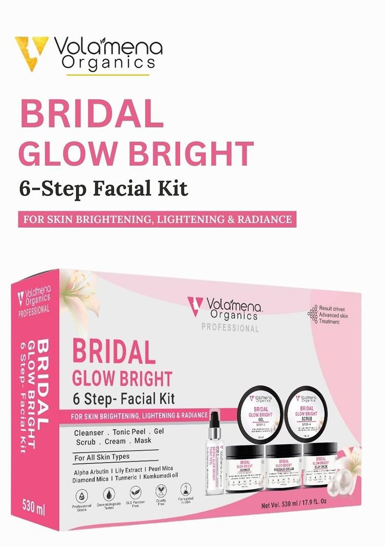 Volamena Organics Bridal Glow Bright 6 Step Facial Kit 530 Ml