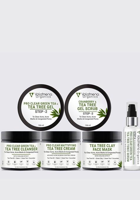 Volamena 6 Step Pro Clear Green Tea Tree Facial Kit