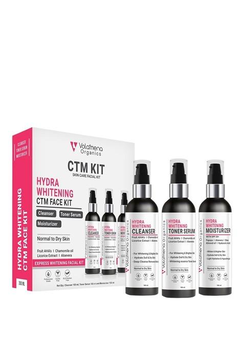Volamena Hydra Whitening Ctm Facial Kit Cleanser 100Ml Moisturizer Serum