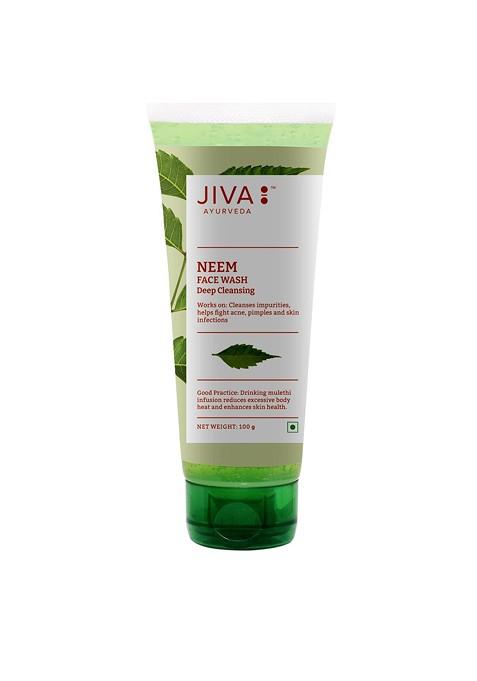 Jiva Set Of 4 Deep Cleansing Neem Face Wash For Acne Control 100 G Each