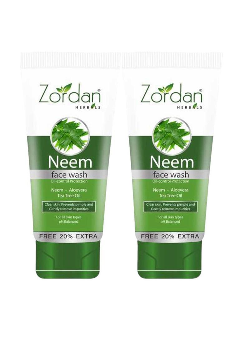 Zordan Set Of 2 Herbals Neem Face Wash For Oil Control Protection 60 Ml Each