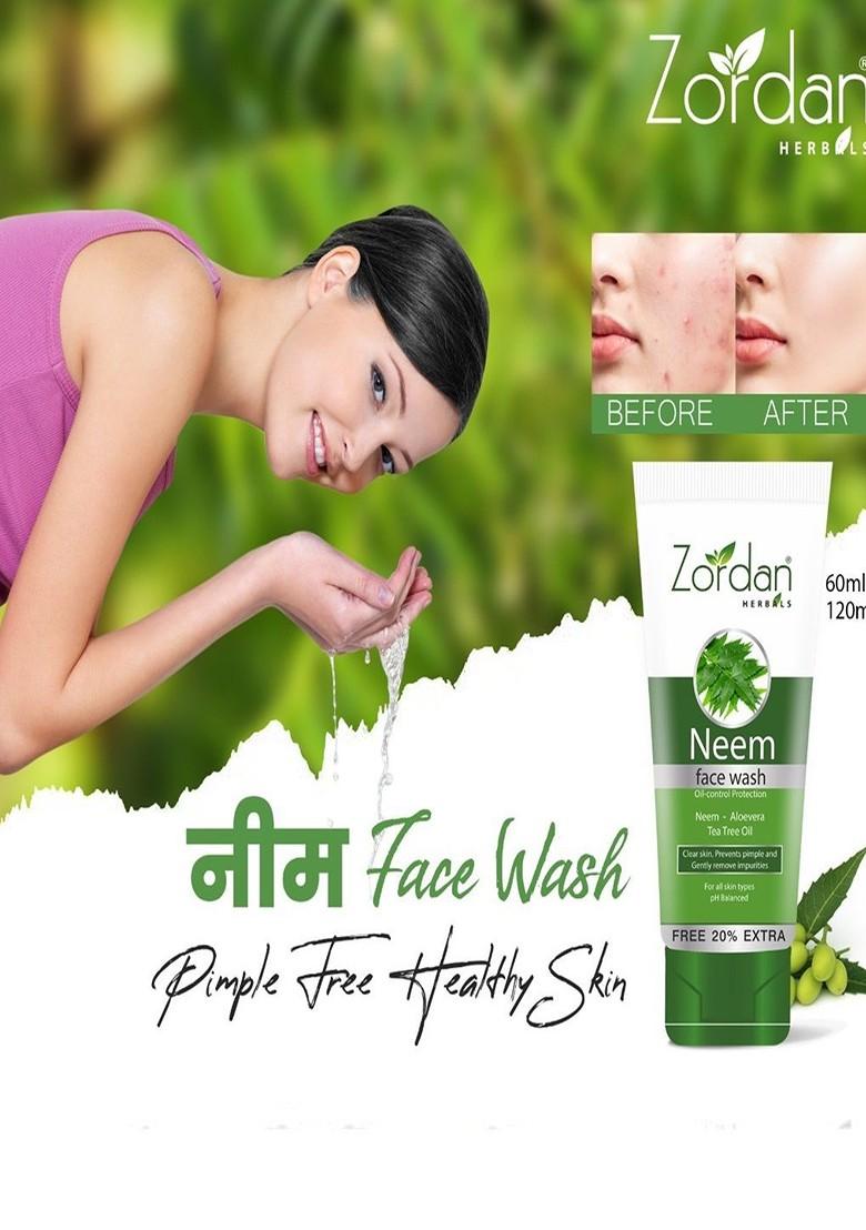 Zordan Set Of 2 Herbals Neem Face Wash For Oil Control Protection 60 Ml Each