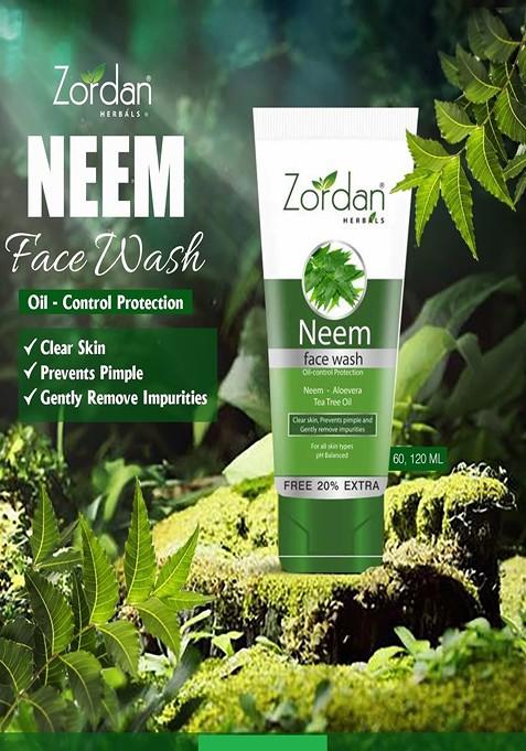 Zordan Set Of 2 Herbals Neem Face Wash For Oil Control Protection 60 Ml Each