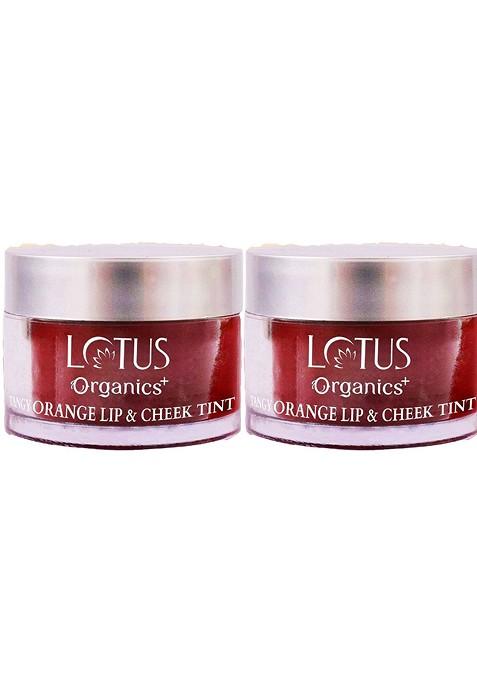 Lotus Organics Set Of 2 Tangy Orange Lip Cheek Tint 10G Each