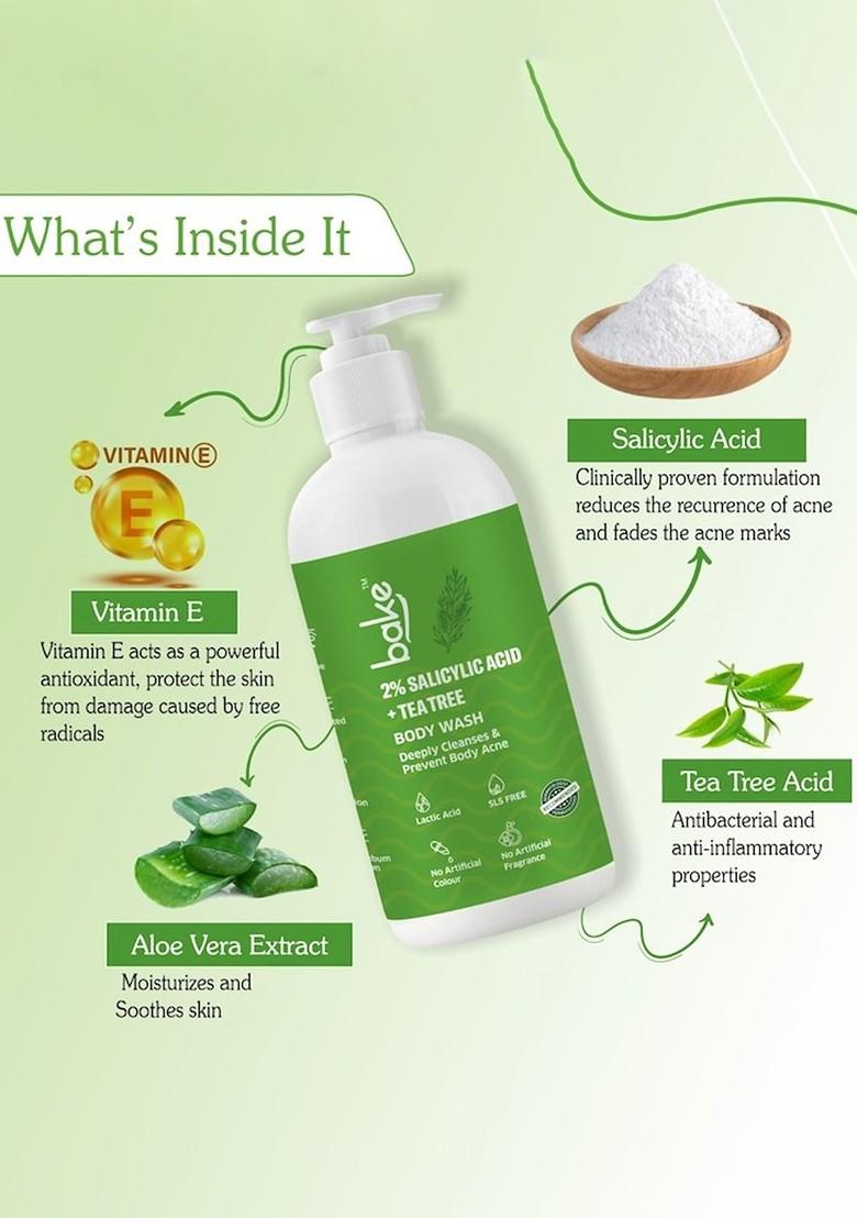 Bake 2 Salicylic Acid Body Wash For Acne Strawberry Skin 250 Ml