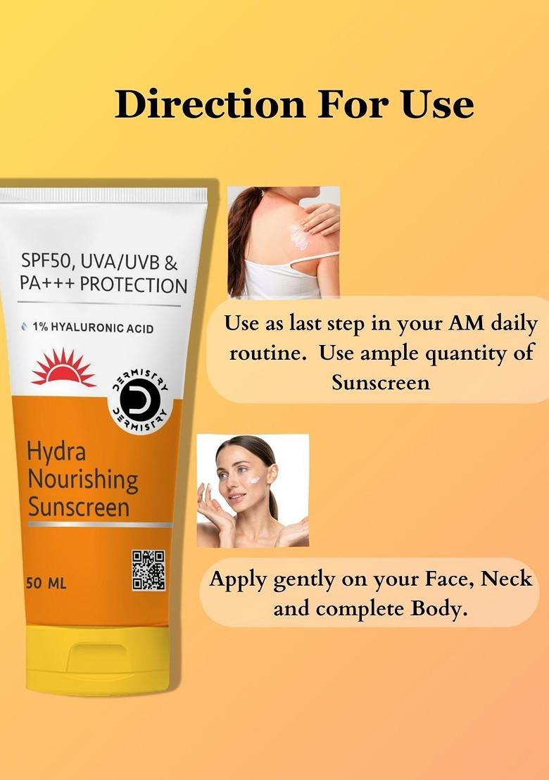 Dermistry Hydra Nourishing 1 Hyaluronic Acid Aqua Gel Spf50 Sunscreen 50Ml