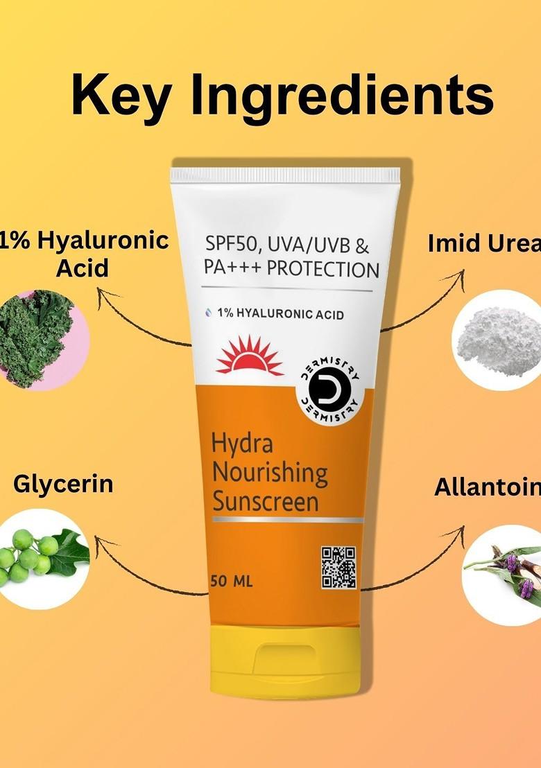 Dermistry Hydra Nourishing 1 Hyaluronic Acid Aqua Gel Spf50 Sunscreen 50Ml