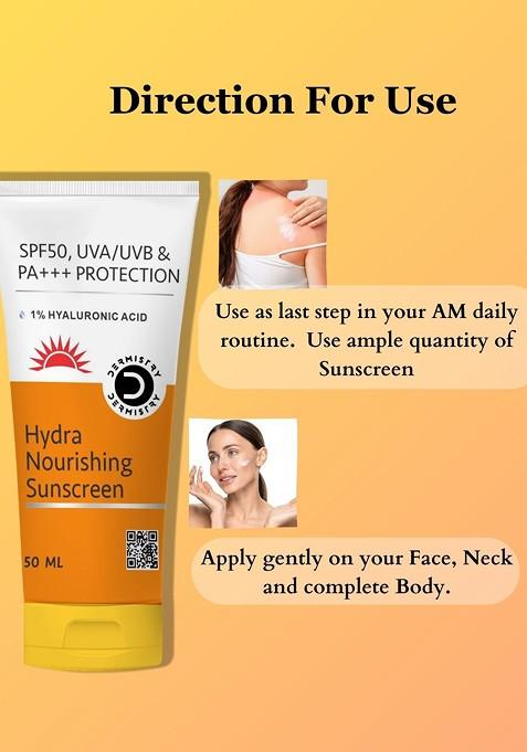 Dermistry Hydra Nourishing 1 Hyaluronic Acid Aqua Gel Spf50 Sunscreen 50Ml