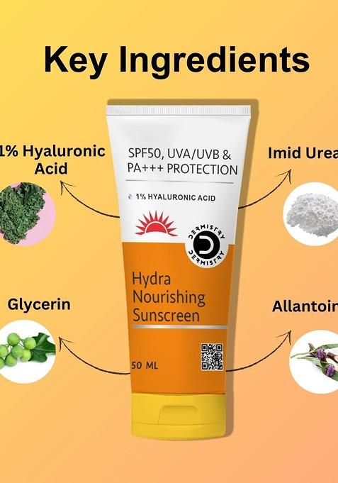 Dermistry Hydra Nourishing 1 Hyaluronic Acid Aqua Gel Spf50 Sunscreen 50Ml