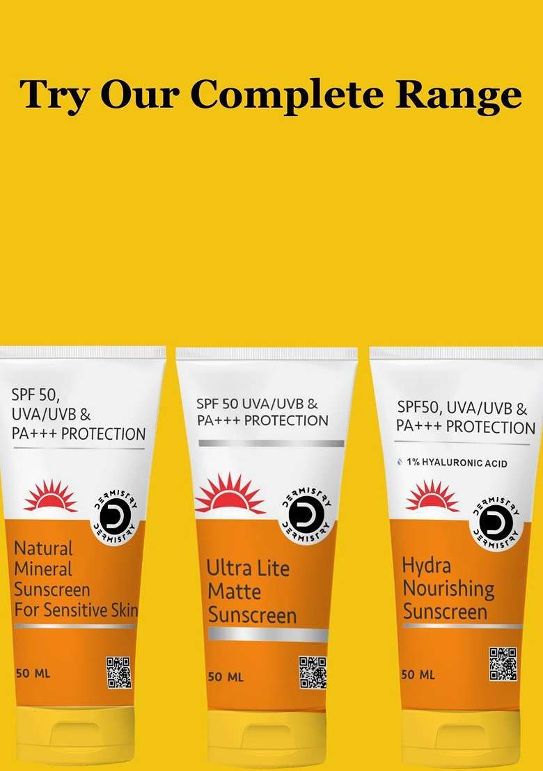 Dermistry Ultra Lite Matte Finish Spf50 Water Based Sunscreen 50Ml - Indya
