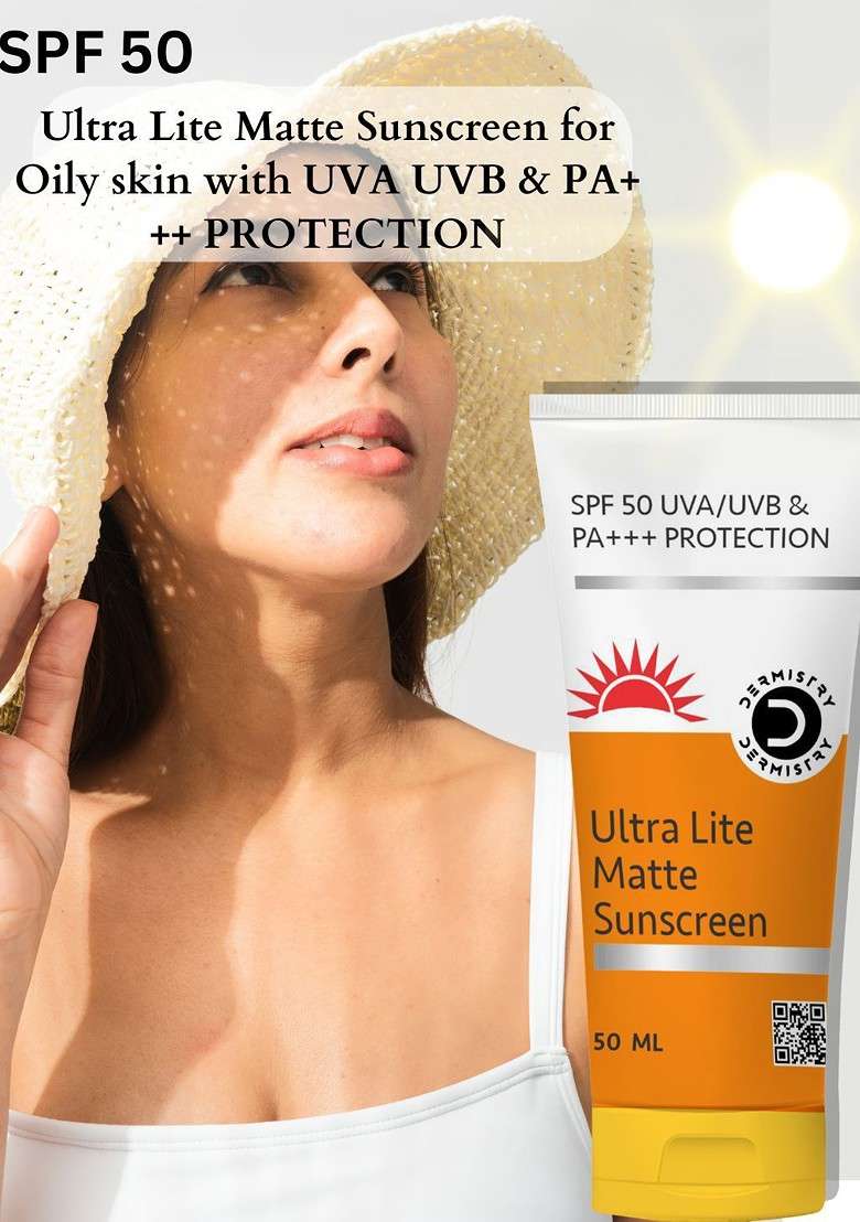Dermistry Ultra Lite Matte Finish Spf50 Water Based Sunscreen 50Ml - Indya