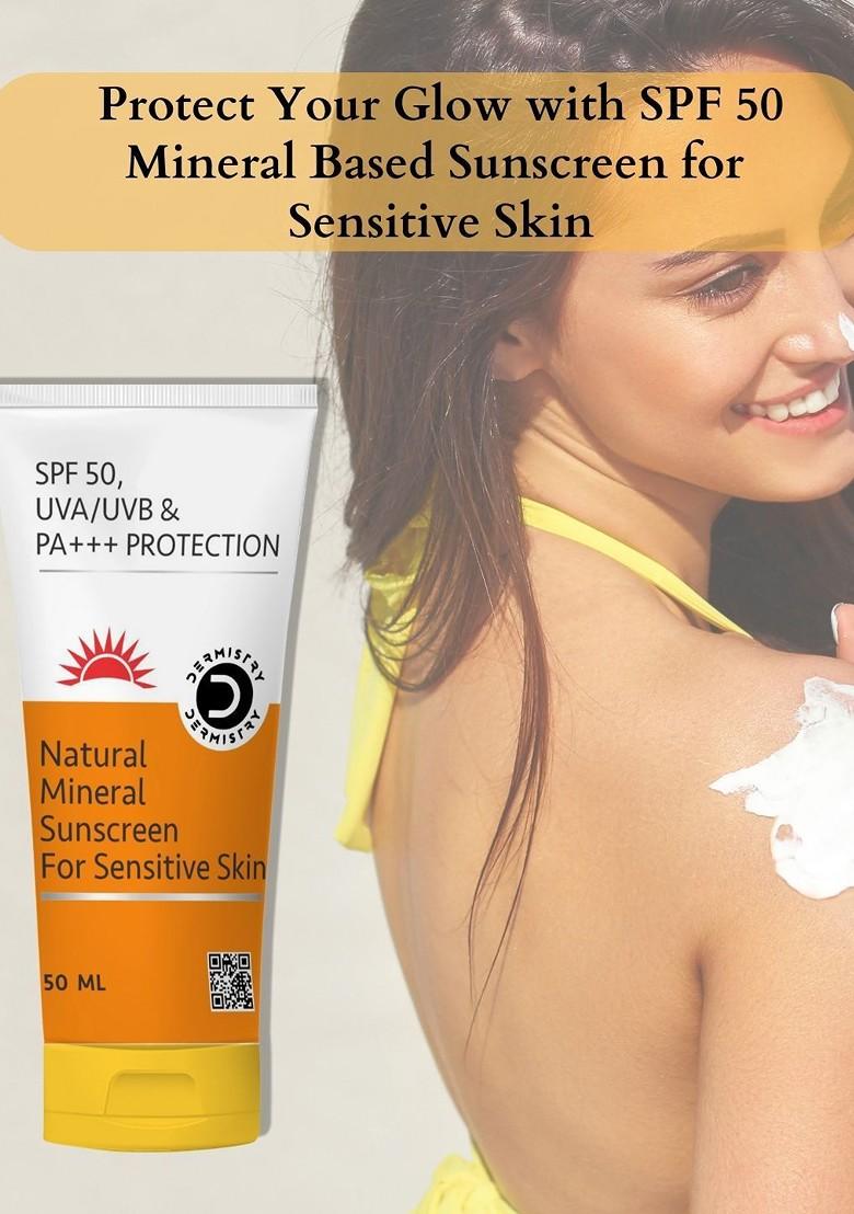 Dermistry Natural Mineral Water Based Spf50 Sunscreen 50Ml