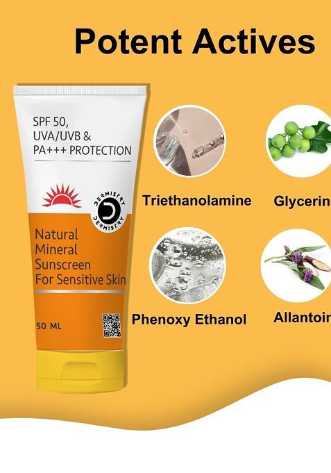 Dermistry Natural Mineral Water Based Spf50 Sunscreen 50Ml