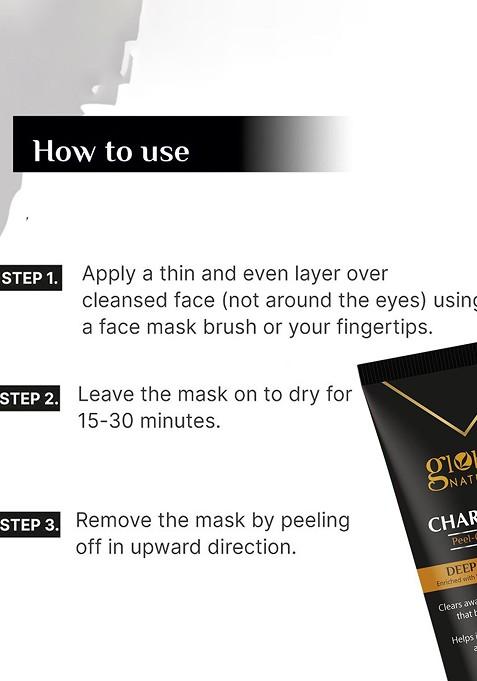 Globus Naturals Set Of 3 Charcoal Vitamin E Deep Cleansing Peel Off Mask 75G Each