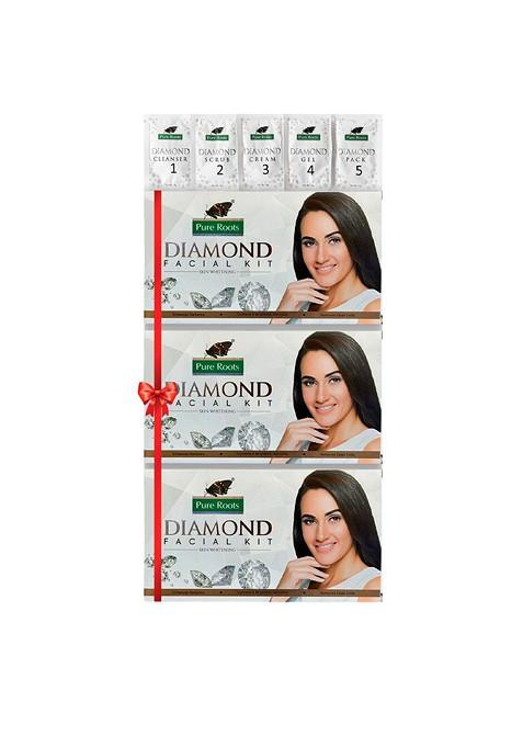 Pure Roots Set Of 3 Diamond Facial Kit 50G Each