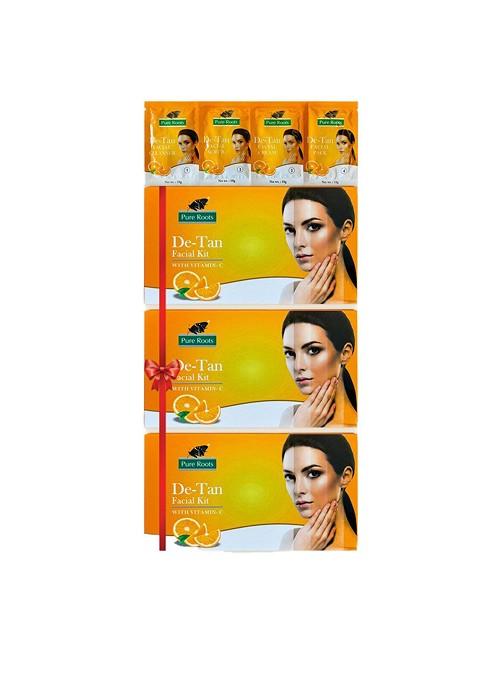 Pure Roots Set Of 3 De Tan Facial Kit 50G Each