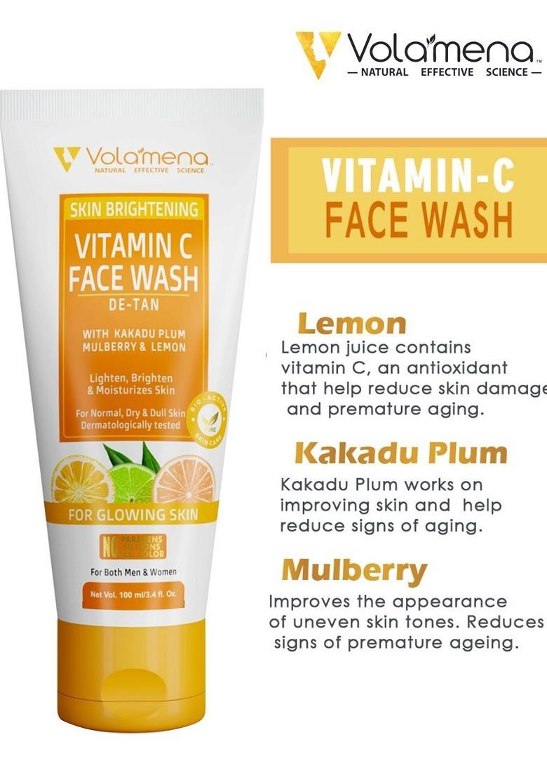 Volamena Vitamin C De Tan Skin Brightening Face Wash 100 Ml
