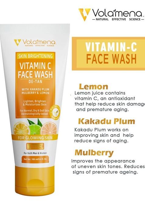 Volamena Vitamin C De Tan Skin Brightening Face Wash 100 Ml