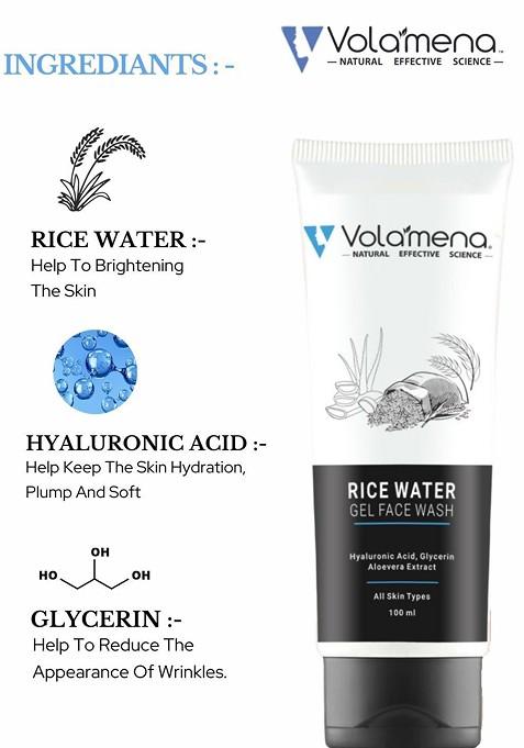 Volamena Rice Water Deep Cleansing Gel Face Wash 100 Ml