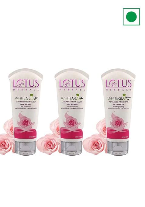 Lotus Herbals Set Of 3 Whiteglow Advanced Pink Glow Face Masque 100G Each