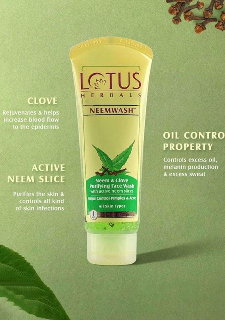 Lotus Herbals Set Of 3 Neem Clove Ultra Purifying Face Wash 120Ml Each - Indya
