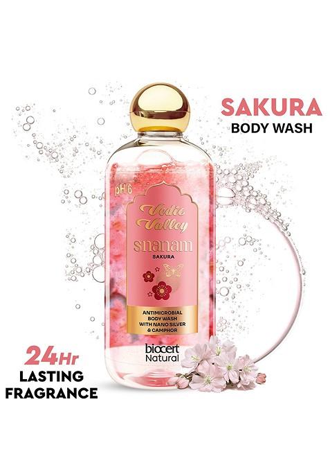 Vedic Valley Snanam Sakura Antimicrobial Body Wash With Nano Silver Camphor 300Ml