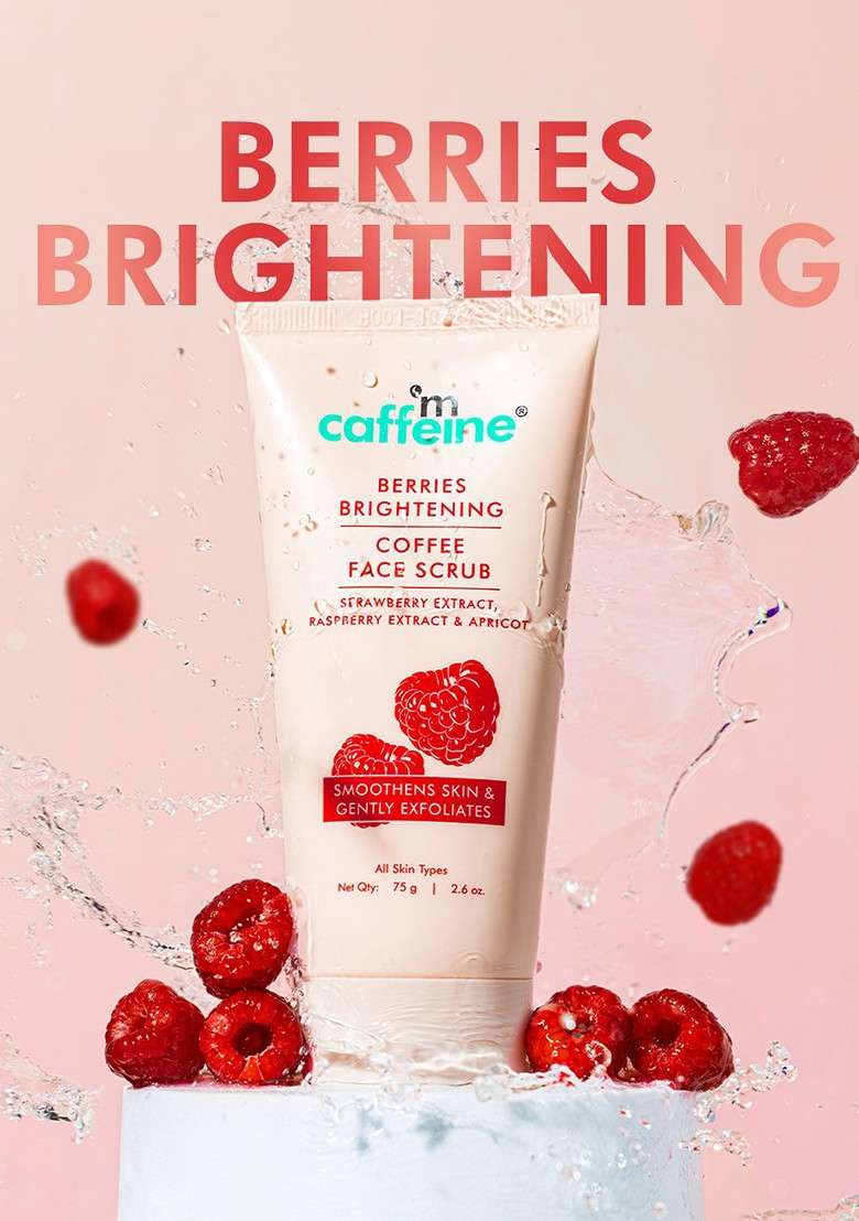 Mcaffeine Berries Brightening Coffee Face Scrub With Apricot 75 G - Indya