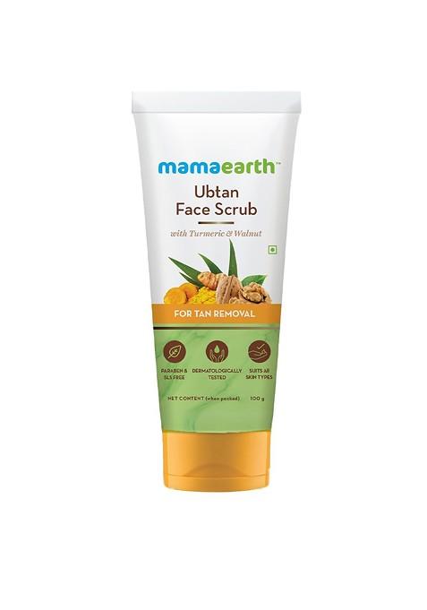 Mamaearth Ubtan Face Scrub With Turmeric Walnut For Tan Removal 100G