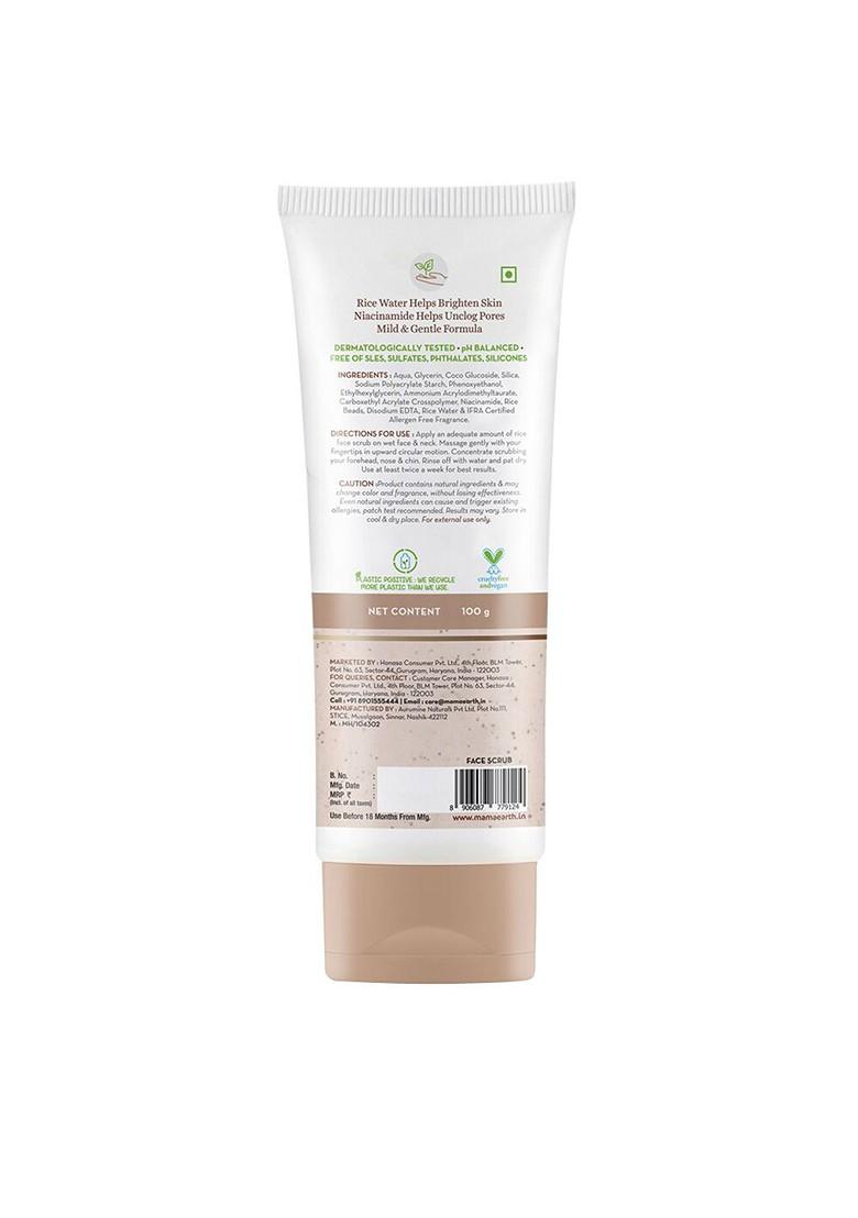 Mamaearth Rice Face Scrub With Water Niacinamide For Glass Skin 100G