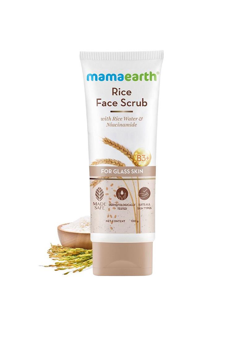 Mamaearth Rice Face Scrub With Water Niacinamide For Glass Skin 100G