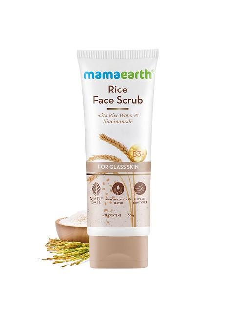 Mamaearth Rice Face Scrub With Water Niacinamide For Glass Skin 100G