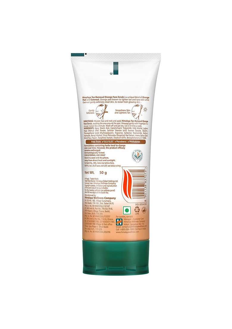 Himalaya Tan Removal Orange Face Scrub With Oatmeal For Glowing Skin 50G - Indya