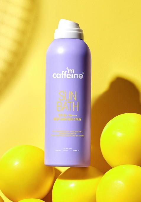 Mcaffeine Sun Bath Water Resistant Body Sunscreen Spray Spf 80 100 Ml