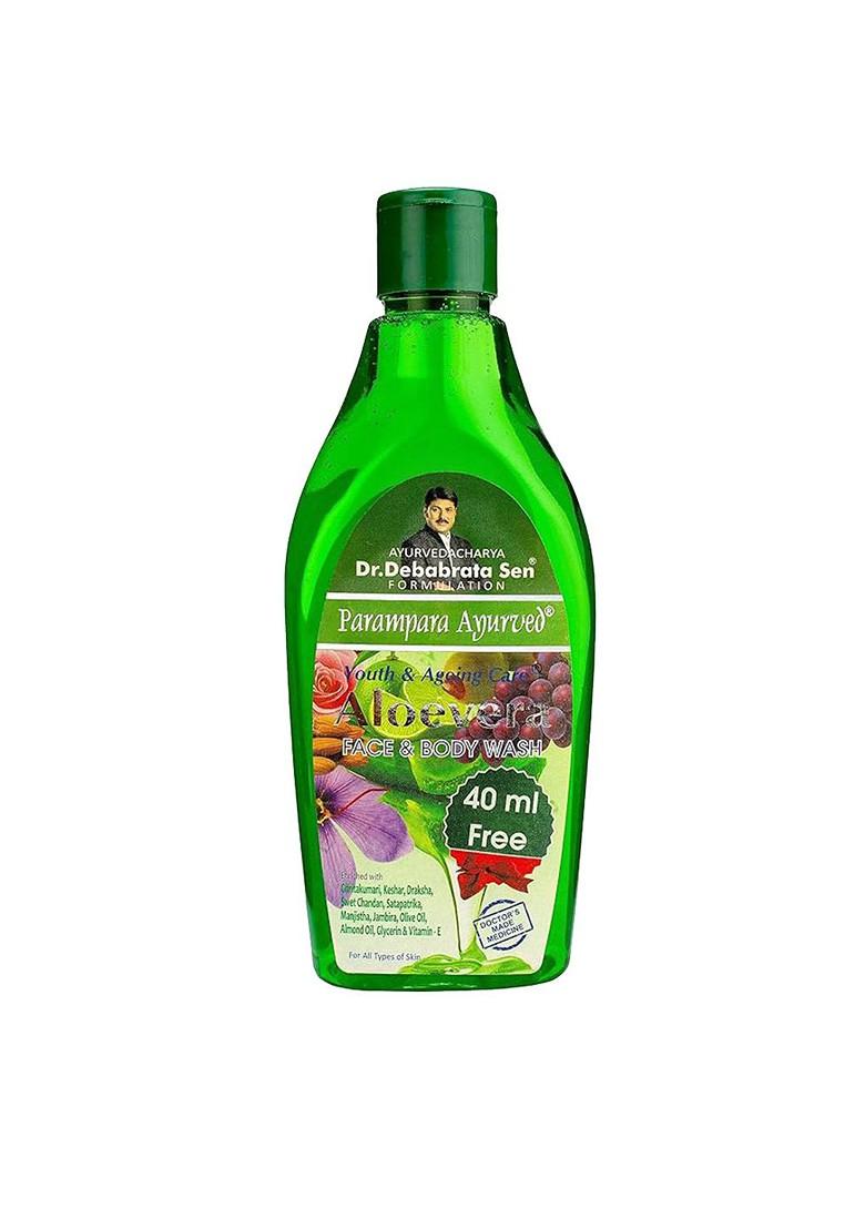 Parampara Ayurved Aloe Vera Face Body Wash Gentle Skin Hydrating Cleansing Gel 300Ml