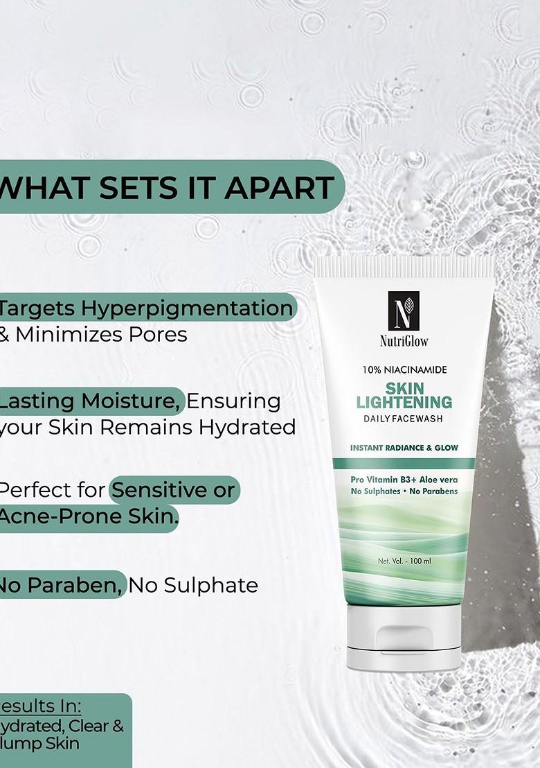 Nutriglow 10 Niacinamide Skin Lightening Daily Face Wash With Aloevera 100 Ml