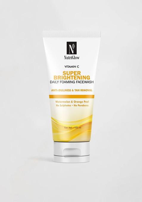 Nutriglow Vitamin C Super Brightening Daily Foaming Face Wash With Orange Peel 100 Ml