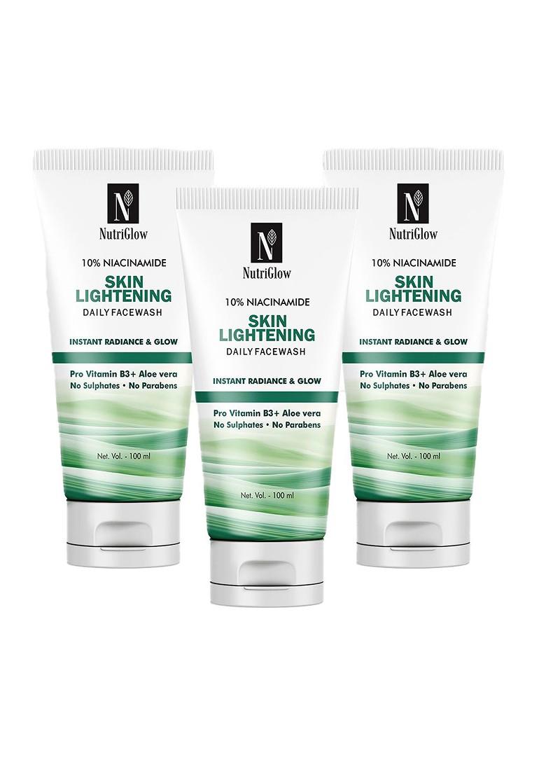 Nutriglow Set Of 3 10 Niacinamide Skin Lightening Daily Face Wash 100 Ml Each