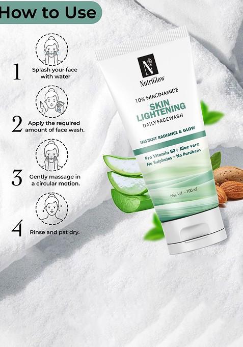 Nutriglow Set Of 3 10 Niacinamide Skin Lightening Daily Face Wash 100 Ml Each